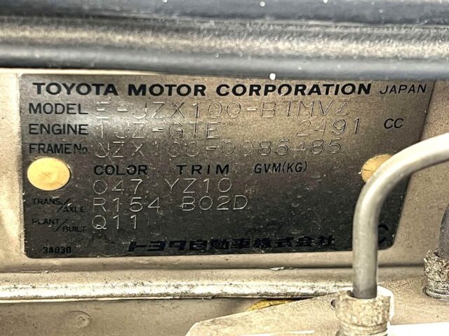 For sale 1998 Toyota Chaser Tourer V JZX100-0085485 #Japanese #sedan #toyota #chaser #usa #uk #jdm #TourerV